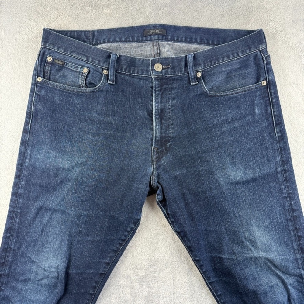 Polo Ralph Lauren Jeans Mens 36x30 Blue Varick Slim Straight Dark Wash Denim